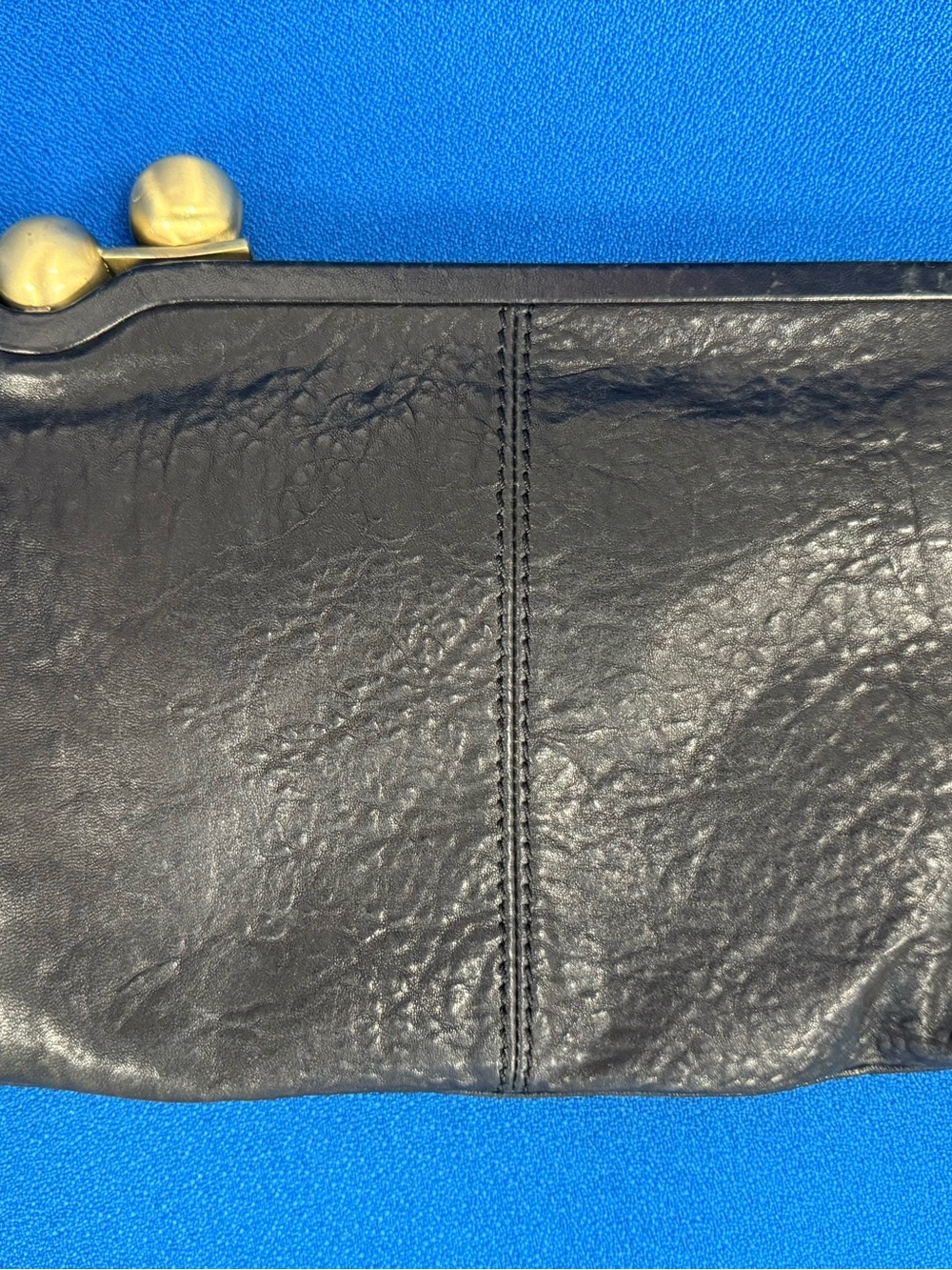 Vintage Betsy Johnson Kiss-lock leather Runway Clutch. Black leather Rare Y2K - Picture 3 of 13